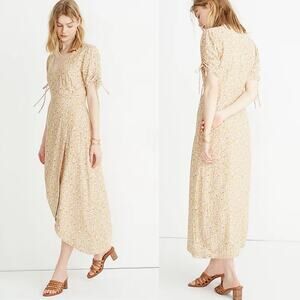 Madewell Peekaboo sleeve maxi dress in blossoming vines